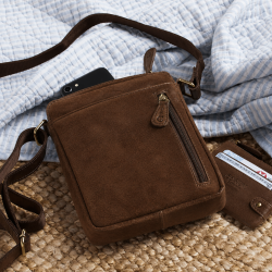 Beverly Hills Crossbody, Brun ruskind