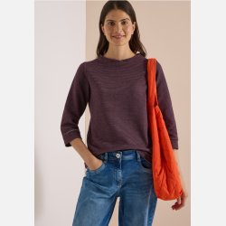 CECIL Ottoman bluse Berry Red med striber  