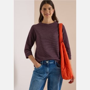 CECIL Ottoman bluse Berry Red med striber  