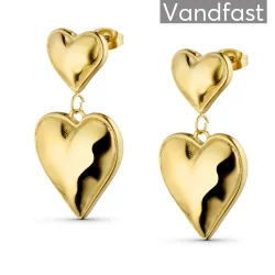ANNEBRAUNER Chunky Wien Heart �reringe � 18K Guldbelagt