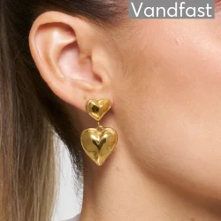 ANNEBRAUNER Chunky Wien Heart �reringe � 18K Guldbelagt