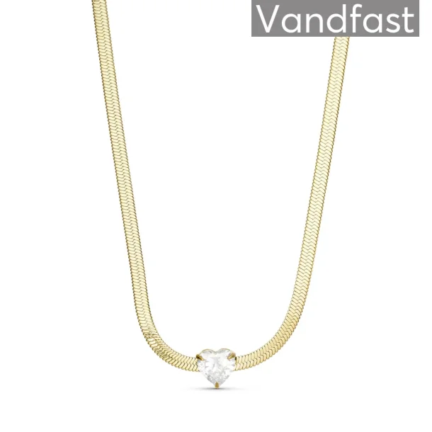 ANNEBRAUNER Snake Heart Zirconia Halsk�de